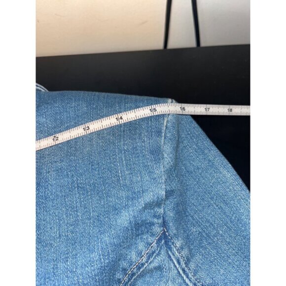 L’AGENCE Wayne Denim Blazer Open Front Blue size Medium - Picture 12 of 15